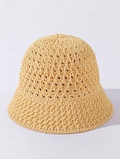 abordables Chapeaux pour femmes-Chapeau de paille vintage pour femme – chapeau de soleil respirant tissé à la main, léger et pliable, chapeau de plage élégant pour les vacances d&#039;été, les voyages et les activités de plein air