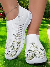economico Sneakers da donna-Sneakers da passeggio da donna con stampa floreale, scarpe leggere e traspiranti in mesh, ideali per viaggi informali, passeggiate in giardino e comfort quotidiano.