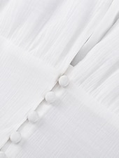 economico Abiti casual bianchi-Per donna Abito Midi Abito Bianco Moda Moderno Compleanno Ferie Laurea Vestibilità regolare Semplice Manica Corta Scollo a V Nero Bianco Estate