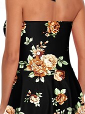 abordables Robes de bain-Femme Maillots de Bain Tankini Maillot de bain Hawaïen mode Fleur Sans Manches Maillots de bain