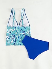 abordables Tankinis-Maillots de bain femmes Bikini 2 pièces Maillot de bain échancré Sans dos Slim Vêtements de plage Vacances Floraux Col halter Sans manches