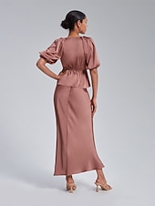 preiswerte Damenrock-Damen Midi Satin Rosa Röcke Sommer Frühling Vorne binden Rüschen Kordelzug Hoher Taillenbund Elegant Urlaub Modisch Tragen Sie, um zu arbeiten Wochenende Arbeitsmode XS S M