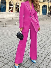preiswerte Hosenanzüge für Mama-Hosenanzug Brautmutterkleid Elegant Einfach Hemdkragen Knöchellänge Polyester Langarm mit Einfarbig 2025