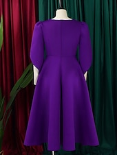 preiswerte Unter 129,99 $-Kleid Mutter der Braut Elegantes Freizeitkleid Rundhalsausschnitt Knie-Länge Polyester 3/4 lange Ärmel mit einfarbig
