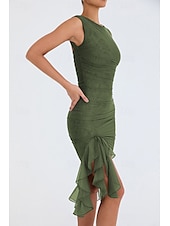 ieftine Rochii din chiffon-Pentru femei Rochii Midi Rochie de absolvire Rochie de Cocktail Rochie pentru invitata de nunta Rochie teacă Modă Modern În aer liber Absolvire Petrecere ceai Fit regulat Simplu Fără manșon Stil