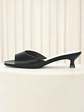 economico Sandali con tacco-sandali da donna classici con tacco a gattino e punta aperta – eleganti sandali slip-on per l'ufficio e le feste