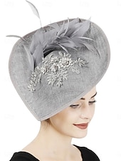 billige Coiffer-Hodeplagg Tyll Bryllup Elegant Vintage Med Fjær Hodeplagg Hodebekledning
