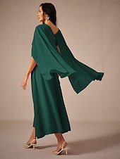 economico Abiti da festa-Per donna Abito maxi Abito a trapezio Elegante Formale Feste Ospite di nozze Vestibilità comoda Girocollo Blu ghiaccio Verde scuro Viola chiaro Estate
