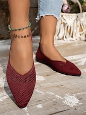 ieftine Pantofi Joși de Damă-pantofi cu vârf ascuțit flyknit pentru damă - pantofi ușori cu slip-on, pentru vară și pentru purtarea zilnică