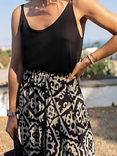 preiswerte Grafische Röcke-Damenrock Maxirock A-Linie Swing Bohemia Ethnisch Legere Maxirocken Hochtaillierte Blumenmuster Mikro-elastisch Urlaub Straße Schwarz Hellgrün Blau Lila Sommer Polyester