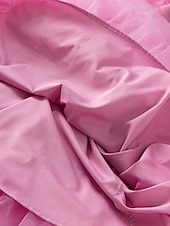 levne Koktejlové šaty-Šaty do A quinceanera růžové šaty květy svatební svatební host maxidélka dlouhý rukáv s kulatým výstřihem s volány