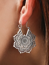 billige Øredobber for kvinner-bohemiske mandala-smykker – vintage-gullbelagte hulblomster-øreringer for kvinner, etniske statement-smykker for festivaler, fester og hverdagsbruk