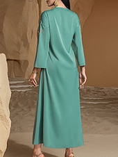preiswerte Bodenlänge-Kleid Brautmutterkleid Elegant Party Bateau-Ausschnitt Bodenlang Polyester Langarm mit Perlenstickerei 2025