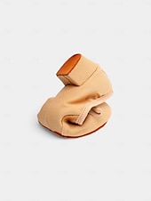 preiswerte Lateinamerikanische Schuhe-beigefarbene Canvas-Ballsaal-Tanzschuhe für Damen – Pumps mit niedrigem Absatz und elastischem Riemen für das professionelle Training