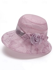 billige Damehatter-elegant blomstersolhatt for kvinner - lett pustende bøttehatt med bred brem med rosedekor, pustende og UV-beskyttelse, perfekt for strand, reise og sommer utendørsaktiviteter