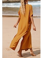 cheap Boho Dress-Women&#039;s Midi Dress Casual Dress Boho Dress Print Dress Fashion Modern Going out Beach Weekend Regular Fit Flower Short Sleeve V Neck Yellow Summer