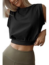 cheap Blouses &amp; Shirts-Women&#039;s Blouse Plain Casual Sleeveless Crew Neck Regular Tops Daily Holiday Going out Ruched Black White Army Green Summer