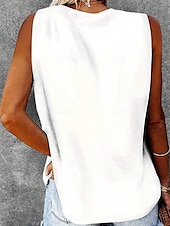 economico Top e canotte da donna-Canotta Donna Grafica Floreale Stilosa Casual Senza Maniche Collo Tondo Top Regolari Quotidiano Stampa Bianco Estate