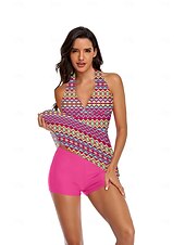 abordables Robes de bain-Femme Maillots de Bain Tankini Maillot de bain mode Magnifique Rayé Sans Manches Maillots de bain
