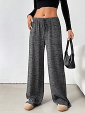 economico Pantaloni-Per donna Pantaloni Casual Lunghezza intera Naturale A righe Elasticizzato Casual Quotidiano Grigio chiaro Marrone e nero Blu cielo e Bianco Bianco / Rosa Estate