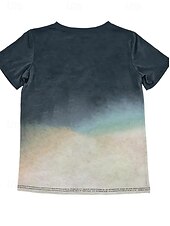 economico Maglietta Animali-Per donna Maglietta Top estivi Grafico Gradiente di Colore Classico Casual Manica Corta Girocollo Top corti Quotidiano Weekend Stampato Arcobaleno Estate Primavera Autunno