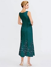preiswerte Mit Jacke-Zweiteiliges A-Linien Kleid Anzug Brautmutter Kleid Elegantes Juwel-Ausschnitt Tee-Länge Chiffon 3/4-Länge Ärmel Jacken Kleider mit Pailletten