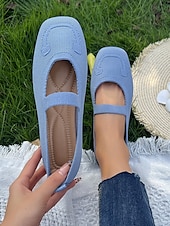 economico Ballerine da donna-ballerine mary jane flyknit da donna – comode scarpe slip-on con punta quadrata per l&#039;estate e l&#039;uso quotidiano