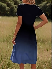ieftine rochie florală-Rochie mini pentru femei Rochie A Line Rochie de soare Rochie de vară Vacanță Casual Vacanță Zilnic Regular Fit Grafic Floral Mâneci Scurte Gât Crew Albastru Închis Vară