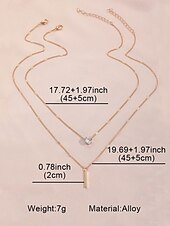 abordables Collier pour femme-Collier exquis pour femme avec pendentif goutte d&#039;eau double couche en or, style élégant et simple, adapté aux femmes soucieuses de la mode à porter lors d&#039;occasions décontractées et festives