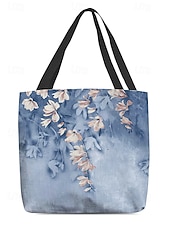 economico Borsette e borse tote-&quot;borsa tote floreale per donna – elegante borsa di grande capienza con motivo floreale nero e rosa, perfetta per lo shopping, i viaggi e l&#039;uso quotidiano&quot;