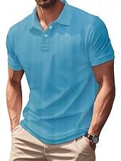  Per uomo Maglia da golf Polo da Golf Casuale Lavoro Bavero Manica Corta Essenziale Moderno Semplice Patchwork Bottoni Estate Vestibilità regolare Bianco Grigio chiaro Cachi Azzurro chiaro Maglia da