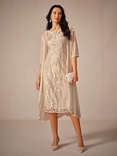 billiga Blusar &amp;amp; skjortor-dam chiffong cover-up jacka enfärgad elegant elegant halvärm champagne sommar vår