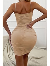 cheap White Graduation Dresses-Women&#039;s Mini Dress White Dress Graduation Dress Bodycon Slip Dress Fashion Party Birthday Date Regular Fit Plain Sleeveless Spaghetti Strap Black White Wine Red Summer