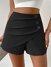 billige Shorts-Kvinners Shorts Chinos Motemote Gateklær Korte Høy Midje Enkel Komfortabel Myk Behagelig Mikro-elastisk Utendørs Gate Kamel Svart Hvit Grønn Sommer Vår Regulerer Passform