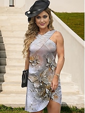 economico Vestito Kentucky-Derby del Kentucky Per donna Mini Abito Abito a trapezio Vestito all&#039;americana Abito senza schienale cocktail Abiti semi formali Derby del Kentucky Vacanza Quotidiano Ferie Vestibilità regolare