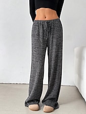 economico Pantaloni-Per donna Pantaloni Casual Lunghezza intera Naturale A righe Elasticizzato Casual Quotidiano Grigio chiaro Marrone e nero Blu cielo e Bianco Bianco / Rosa Estate