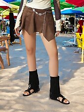 billiga Semester Sandaler-gladiatorsandaler med boho-fransar för kvinnor – platta sandaler med öppen tå och tofsdetaljer för sommarstrandkläder, festivaler och vardagliga outfits