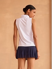 cheap Polos &amp; Quarterzips-Women&#039;s Golf Polo Shirt Baby blue Lake blue Black Sleeveless Top Ladies Golf Attire Clothes Outfits Wear Apparel