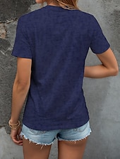 economico T-shirt stagionale-T-Shirt da Donna per il Giorno dell&#039;Indipendenza Grafica Bandiera Lettera Casual Maniche Corte Girocollo Top Regolari Quotidiano Stampa Nera Blu Marrone Estate Primavera