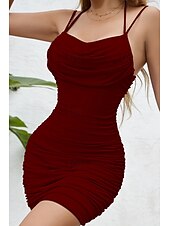 economico Abiti di Laurea-Per donna Mini Abito Abito Bianco Abito da laurea Abito Sottoveste Moda Compleanno Ferie Data Vestibilità regolare Semplice Senza Maniche Spalline sottili Nero Bianco Vino Viola chiaro Estate