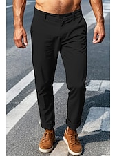 economico Chino-pantaloni cargo da uomo elastico in vita tasche multiple pantaloni a tutta lunghezza casual anelastico tinta unita sport all&#039;aria aperta vita media verde militare nero kaki blu navy s m l xl xxl