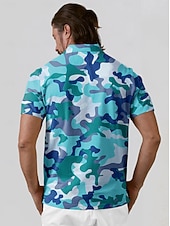 halpa Miesten golfvaatteet-Miesten Poolopaita Sininen Lyhythihainen Topit Golfasut Vaatteet Asut Wear Apparel