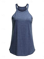 お買い得  レディース タンクトップ＆キャミソール-女性用 ブラウス キャミソールタンクトップ 純色 日常 スタイリッシュ カジュアル ノースリーブ ホルターネック レギュラートップス ワーク 日常 祝日 ブラック ホワイト ブルー グレー 夏
