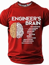 abordables Camisetas divertidas para hombres-Hombre Gracioso Ingeniero Camiseta Manga Corta Camiseta Impresión 3D Cuello Barco Camisa Moda Diario Calle Diario Negro Rojo Azul Piscina Verano Primavera Ropa S M L XL XXL XXXL