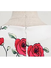 tanie Sukienki-Lata 50. Retro / vintage Rockabilly Do kolan Sukienka kopertowa Sukienka huśtawka Rozkloszowana sukienka Normalny Krótki kimonowy Kwiaty Obcisła i rozszerzona Huśtawka wisząca W serek Strój na bal
