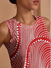 Dame Tennisskjorte Rød Ermeløs Topper Dame golfantrekk Klær Antrekk Bruk klær billige Kvinners golfklær-Dame Tennisskjorte Rød Ermeløs Topper Dame golfantrekk Klær Antrekk Bruk klær