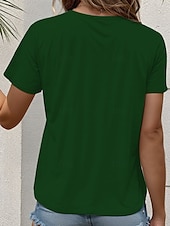 economico Magliette Festa della Mamma-Festa della mamma Per donna Maglietta Floreale Grafico Lettera Casual Manica Corta Girocollo Top Regolari Quotidiano Stampato Nero Bianco Verde Estate