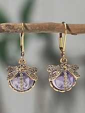 billige Øredobber for kvinner-intage dragonfly dangle øredobber for kvinner – gullbelagte boho drop-øreringer med blå glassperler, naturinspirerte smykker for uformelle, fest- og gaveanledninger