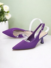 voordelige Slingback Pumps-klassieke slingback hakken - ademende fly-knit kitten pumps, geweldig voor op kantoor of diners