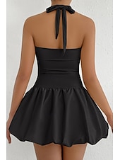 ieftine Rochii de absolvire-Pentru femei Rochie Mini Rochie albă Rochie de absolvire Rochie cu decolteu Modă Modern Absolvire Dată Petrecere ceai Fit regulat Simplu Fără manșon Gâtul halter Roz Deschis Negru Alb Roșu-aprins Vară